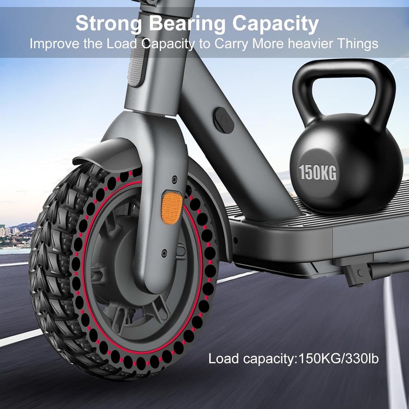 BANGTING 2PCS 60/70-6.5 إطار سكوتر، 10x2.5 بوصة إطار صلب لسيغواي ناينبوت ماكس G2 / G30 / G30D / G30E / G30E / G30LP / G30D II / G30 ماكس، 10x2.5-6.5 بدائل الإطارات للسكوتر الكهربائي (أحمر) - Image 4